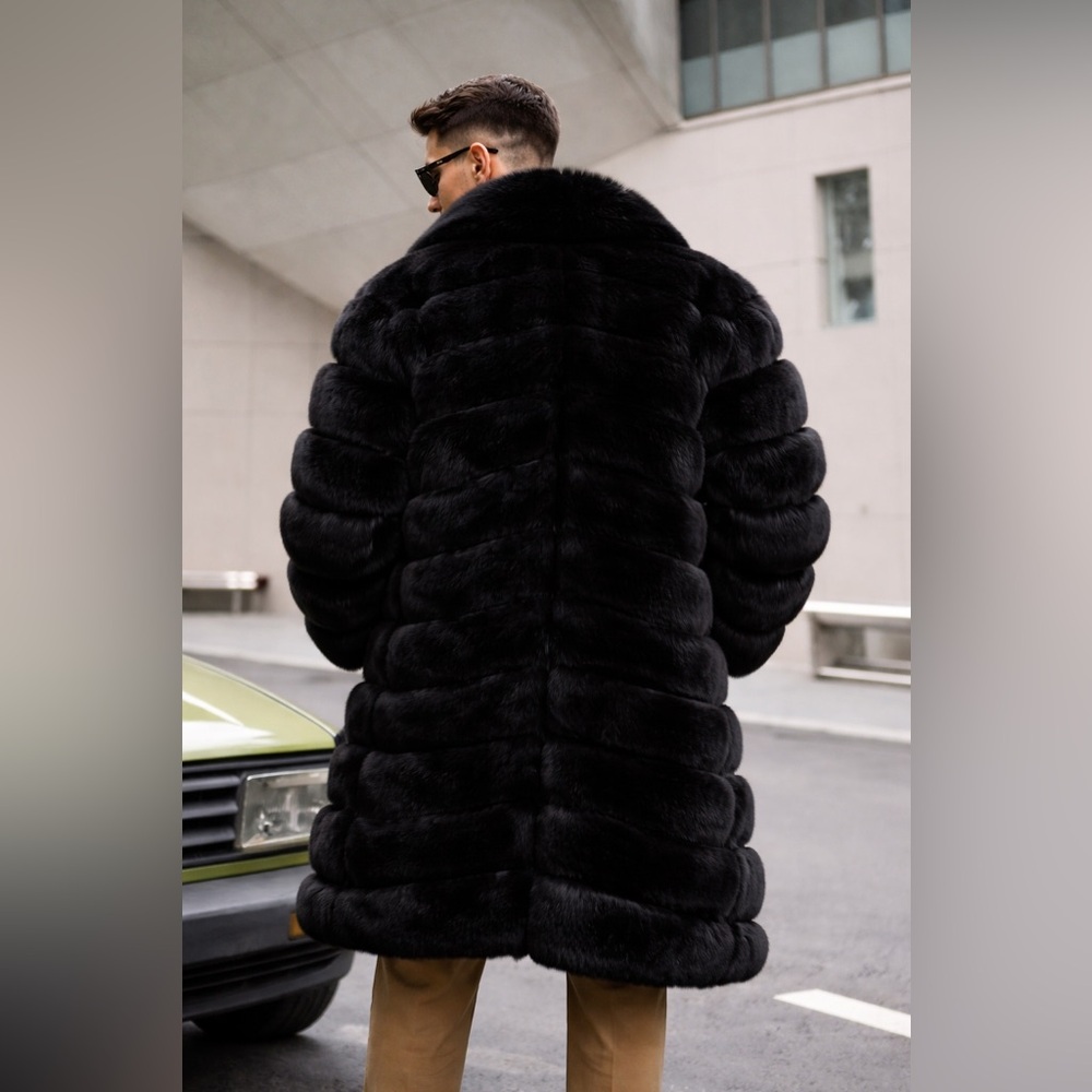 💎 Glitz Beaute Midnight King Fur Coat - Picture 2 of 2